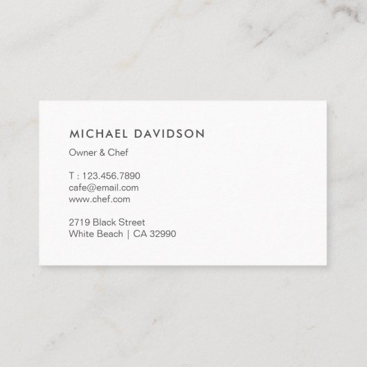 Catering Visitekaartje (Achterkant)