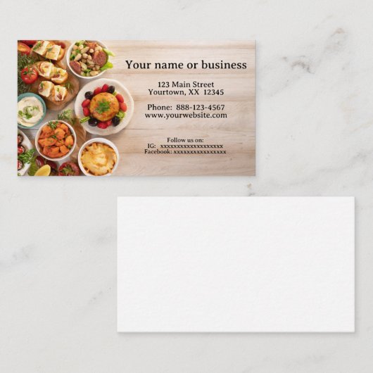 Catering Visitekaartje (Voorkant / Achterkant)