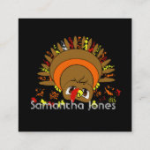 Catering Visitekaartje met Cute Turkey (Achterkant)