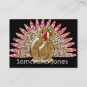 Catering Visitekaartje met Cute Turkey (Achterkant)