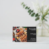 Catering-Visitekaartje op zwarte achtergrond Visitekaartje (Staand voorkant)