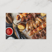 Catering-Visitekaartje op zwarte achtergrond Visitekaartje (Achterkant)