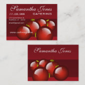 Catering Visitekaartje Rode Kerst Ornamenten (Voorkant / Achterkant)