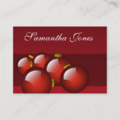 Catering Visitekaartje Rode Kerst Ornamenten (Achterkant)