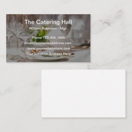 Catering: Visitekaartjes met het perspectief op ee (Voorkant / Achterkant)