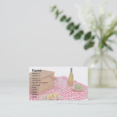 Catering-Visitekaartjes, Rode Picnic-tablet Visitekaartje (Staand voorkant)