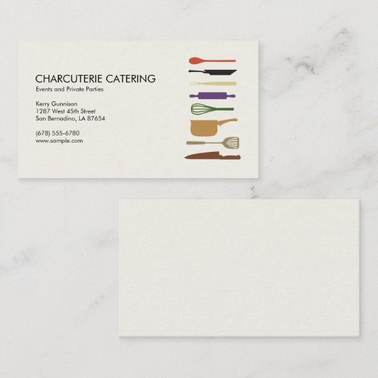 Catering voor Colour Kitchen Tools Visitekaartje (Voorkant / Achterkant)