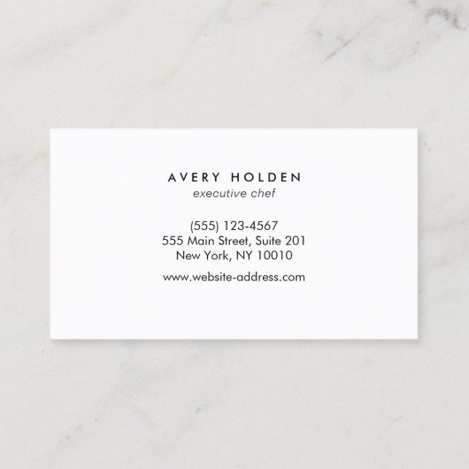 Catering voor Event Caterer Visitekaartje (Achterkant)