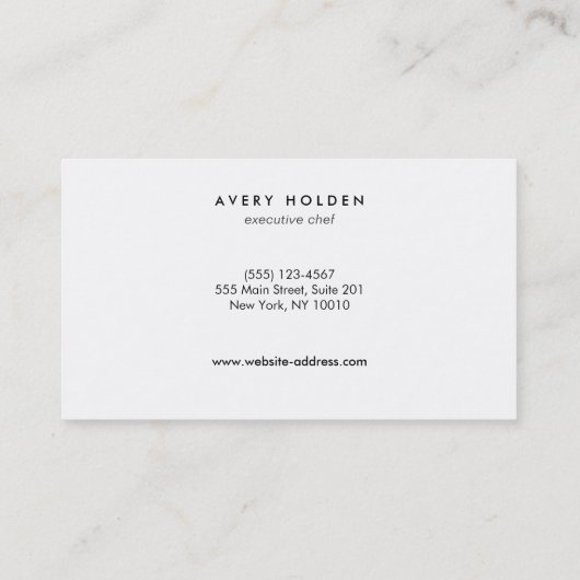 Catering voor Event Caterer Visitekaartje (Achterkant)