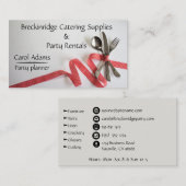 Catering voor feestjes en evenementen visitekaartje (Voorkant / Achterkant)