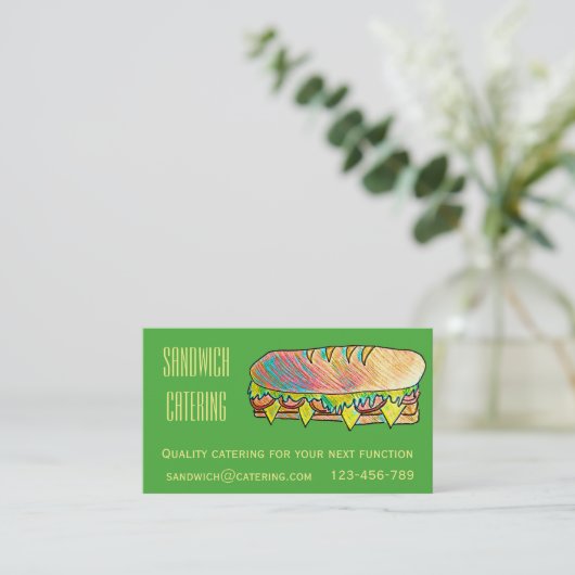 Catering voor tosti-lunchtaken visitekaartje (Staand voorkant)