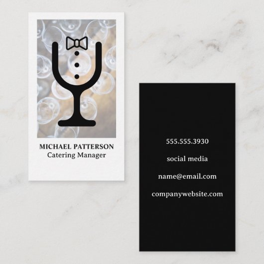 Catering Wijnglas Logo | Banket Visitekaartje (Voorkant / Achterkant)