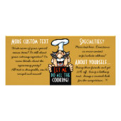 Catering zakelijke promotie Menu.Chef. Reclamekaart (Achterkant)