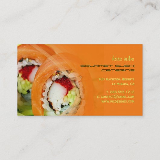 cateringbedrijf Nobu Gourmet Sushi Visitekaartje (Achterkant)