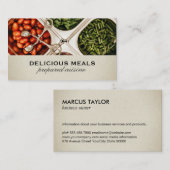 cateringdienst | chef | vers voedsel visitekaartje (Voorkant / Achterkant)