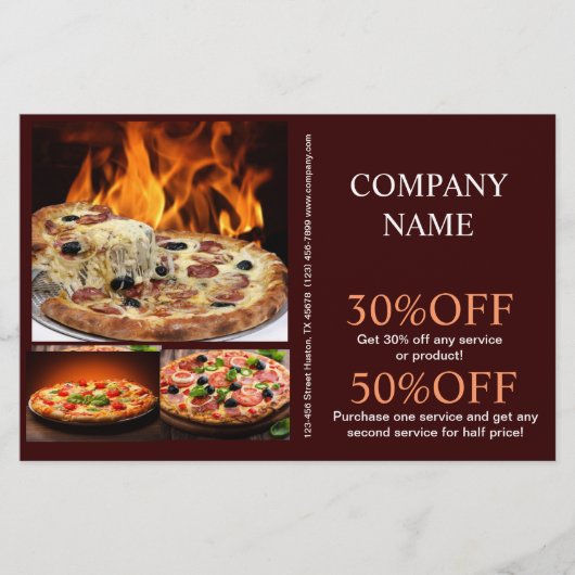 cateringdienst deli shop Italiaanse pizza Flyer (Voorkant)