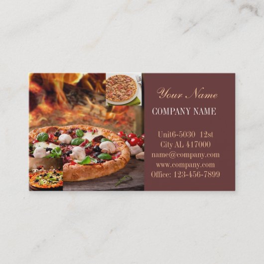 cateringdienst deli shop Italiaanse pizza Visitekaartje (Voorkant)