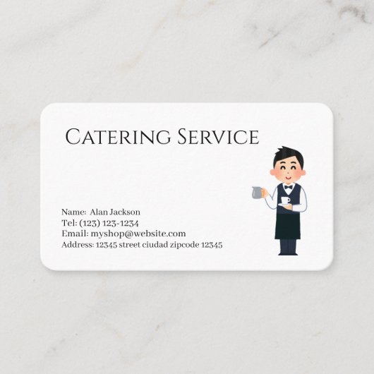 cateringdiensten visitekaartje (Voorkant)