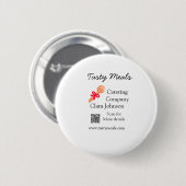 Cateringdiensten voeg naam QR-code website bakkeri Ronde Button 5,7 Cm (Voorkant /achterkant)