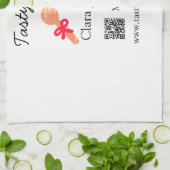Cateringdiensten voeg naam QR-code website bakkeri Theedoek (Gevouwen)
