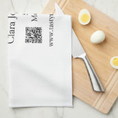 Cateringdiensten voeg naam QR-code website bakkeri Theedoek (Quarter Fold)