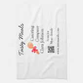 Cateringdiensten voeg naam QR-code website bakkeri Theedoek (Verticaal)