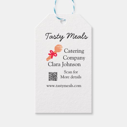 Cateringdiensten voegen naam toe QR code website b Cadeaulabel (Voorkant)