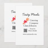 Cateringdiensten voegen naam toe QR code website b Feestdagenkaart (Voorkant / Achterkant)