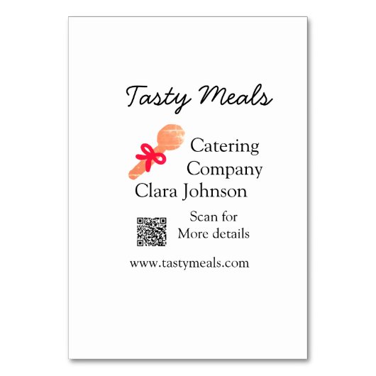 Cateringdiensten voegen naam toe QR code website b Kaart (Voorkant)