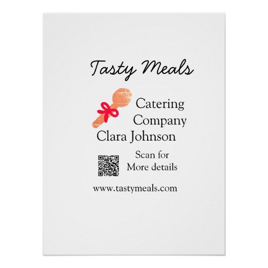 Cateringdiensten voegen naam toe QR code website b Perfect Poster (Voorkant)