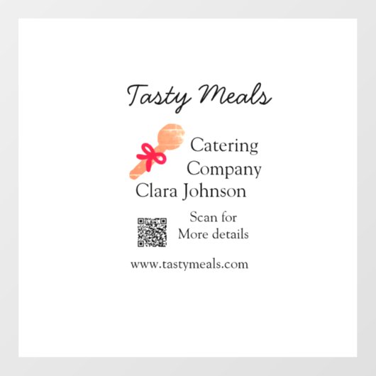 Cateringdiensten voegen naam toe QR code website b Raamsticker (Vel)