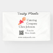 Cateringdiensten voegen naam toe QR code website b Spandoek (Horizontaal)