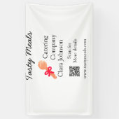 Cateringdiensten voegen naam toe QR code website b Spandoek (Verticaal)