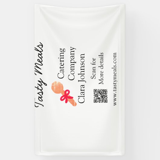 Cateringdiensten voegen naam toe QR code website b Spandoek (Verticaal)