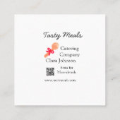 Cateringdiensten voegen naam toe QR code website b Vierkante Visitekaartje (Achterkant)