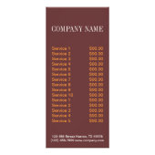 cateringdiensten zeevruchten reclamekaart (Achterkant)