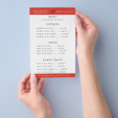 Cateringmenu Flyer Chef Hoed (Hand)