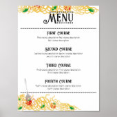 cateringmenu spaghetti Italiaans pasta-diner Poster (Voorkant)