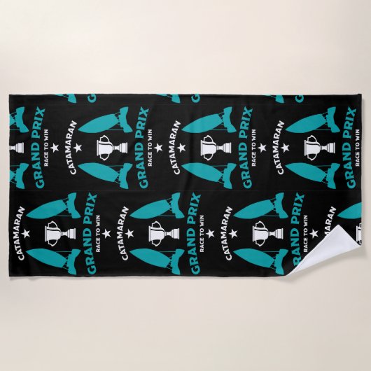 Catermaran Hydrofoil Zeilboot Racing Strandlaken (Voorkant)