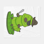 Caterpijler als piraat met zwaard fleece deken (Voorkant (Horizontaal))