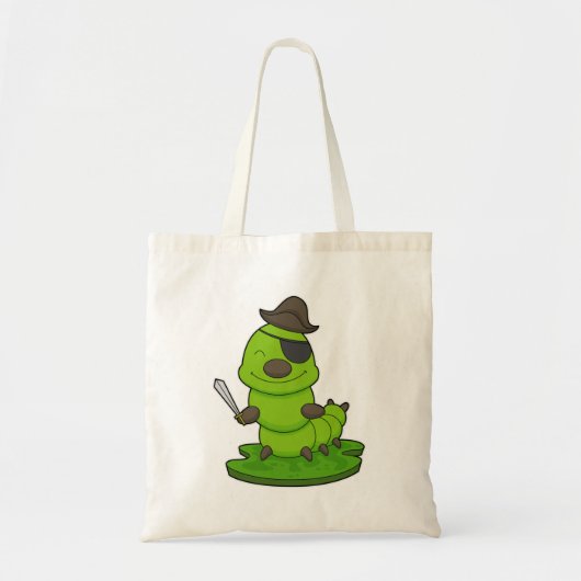 Caterpijler als piraat met zwaard tote bag (Voorkant)