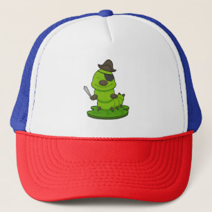 Caterpijler als piraat met zwaard trucker pet