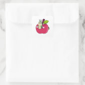 Caterpijler Apple Vierkante Sticker (Tas)