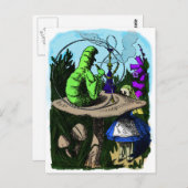 Caterpijler Colorized Alice in Wonderland Briefkaart (Voorkant / Achterkant)