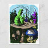 Caterpijler Colorized Alice in Wonderland Briefkaart (Voorkant)