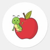 Caterpijler van Apple Ronde Sticker (Voorkant)