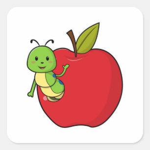 Caterpijler van Apple Vierkante Sticker