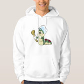 Caterpilaar als Chef met Wooden lepel Hoodie (Voorkant)