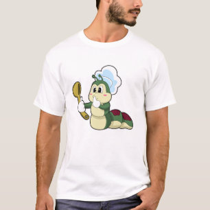 Caterpilaar als Chef met Wooden lepel T-shirt