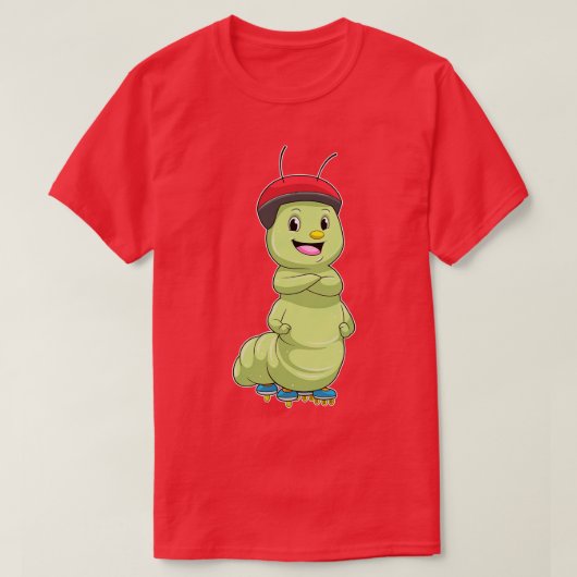 Caterpilaar als gealigneerd skater met Rollerschaa T-shirt (Design voorkant)